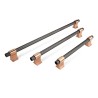 Maner mobilier 1425 gri lucios cu picioruse cupru – 128 mm și 160 mm